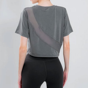 Haut court de sport pour femme OEM, coupe ajustée, 100 % coton, séchage rapide, personnalisable en couleur et logo - Product Image 2