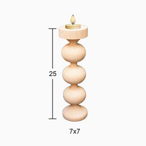 Portavelas de Madera Pulida con Grabado de Sombra, Ecológicos y Personalizados, para Velas de Té, Temas Religiosos y de Fiesta, Decoración del Hogar, MULTI CRAFT - Product Image 6