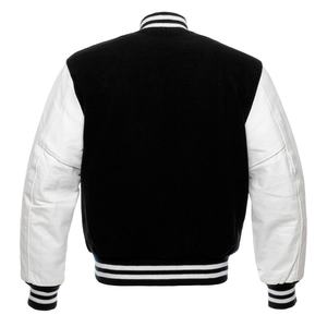 Chaqueta Varsity con Capucha de Lana de Calidad Personalizada para Hombre y Mujer, Invierno, con Patrón Geométrico y Bordado Personalizado - Product Image 1