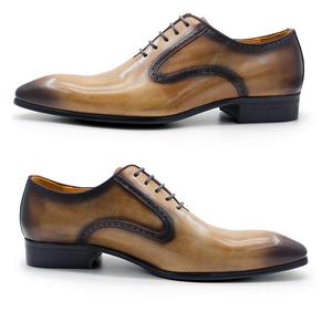 Wholesale Comfortable Genuine Leather Dress <b>Shoes</b> for <b>Men</b> Italian Oxford Lace Up Business Office Formal Wedding Elegant - Product Image 4