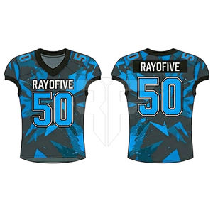 Uniforme de football américain sur mesure 100% polyester respirant avec manches courtes et accessoires - Product Image 1