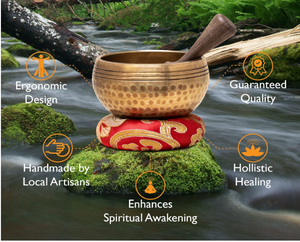 Cuenco de Sonido Nepalí Martillado a Mano para Yoga, Meditación, Mindfulness, Sanación y Equilibrio de Chakras - Product Image 6