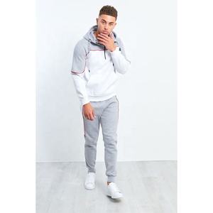 Conjunto de chándal con logotipo personalizado hecho de fábrica, conjunto de chándal de lana de algodón 100%, chándal de invierno de dos piezas de gran tamaño para hombre - Product Image 1