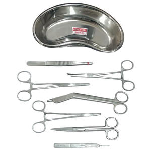 Kit de chirurgie mineure de base de haute qualité en gros, 8 pièces, avec plateau réniforme, instruments chirurgicaux en acier inoxydable certifiés CE - Product Image 1