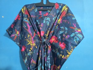 Home Wear Sleep Dress Luxury Classic Women's Pure Cotton Block Printed <b>Maxi</b> Nighty High Quality <b>Kaftan</b> <b>Maxi</b> For Ladies Wholesale - Product Image 3