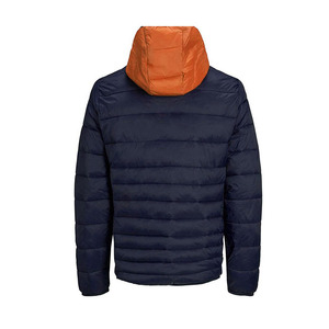 Custom Mens Hooded Bomber Puffer Jacket Windproof Polyester Nylon Winter Casual Printed Outdoor Coat - Product Image 6