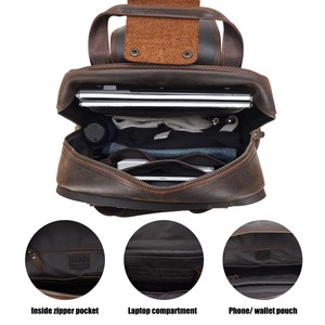 Travel Top Rated Genuine Leather Vintage Laptop <b>Backpack</b> <b>Waterproof</b> Anti-Theft Duty Travel Rucksack LBP-0438 - Product Image 6