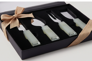 Modern Stainless Steel <b>Cheese</b> <b>Knife</b> <b>Set</b> With Stone Handles Durable <b>Cheese</b> Tools For Serving Use And Cutting Various <b>Cheeses</b> - Product Image 3