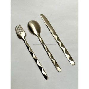 Pewter Antique Cutlery <b>Sets</b> Japanese Style Food Contact Safe Stainless Steel Silverware <b>Set</b> Factory Price - Product Image 5
