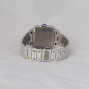 Reloj de Lujo para Mujer con Incrustaciones de Diamantes, Acero Inoxidable, Esfera Roja, Números Romanos, Movimiento de Cuarzo Analógico, Cierre Desplegable - Product Image 5