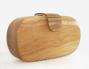 Bolso de Mano Redondo de Madera con Correa de Cadena Dorada, 100% Hecho a Mano, Estilo Art Deco, Bolso de Mano de Madera, Producto de Alta Venta - Product Image 2
