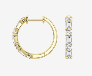 <b>Hoops</b> Earrings Diamond Earrings Gold and <b>Silver</b> Earrings Natural and Lab Grown Diamonds Earrings <b>Hoops</b> Fine Jewelry for Women - Product Image 4