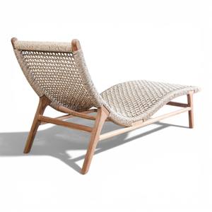 Tumbona Moderna de Madera de Teca para Exteriores, Tumbona de Jardín de Ratán Tejido, Silla de Patio de Lujo para el Borde de la Piscina, para Villas, Hoteles y Resorts - Product Image 4