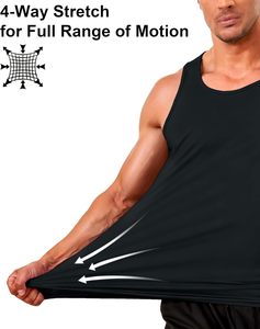 เสื้อกล้ามผู้ชายแบบไดนามิก คอกลม ผ้าสแปนเด็กซ์/โพลีเอสเตอร์เนื้อนุ่ม ระบายอากาศได้ดี แห้งเร็ว เป็นมิตรกับสิ่งแวดล้อม ให้ความเย็นสบาย ระบายอากาศได้ดี - Product Image 2