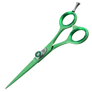 Tijeras Profesionales de Peluquería con Recubrimiento de Polvo Morado, Herramienta de Belleza con Tornillo de Tensión Ajustable y Dedales de Acero Tegra Removibles - Product Image 1