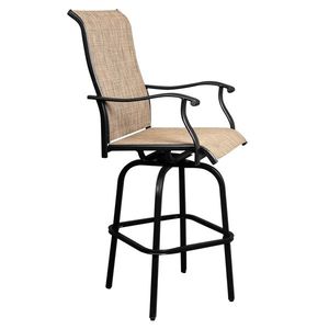 2pcs Black Wrought Iron Swivel Bar Stools Without Table for Patio Furniture - Product Image 4