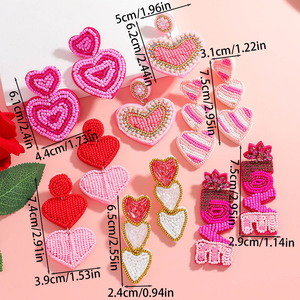 Pendientes Colgantes de Lentejuelas Brillantes con Forma de Corazón y Labios Multicolor, Estilo Boho Elegante, Hechos a Mano, para San Valentín - Product Image 6