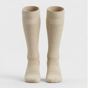 Knee High Cotton <b>Socks</b> Solid Color Breathable Knitted for Adults Casual Daily Wear Spring Season - Product Image 1