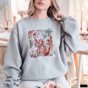 Sudaderas con Capucha para Mujer 2026, Diseño Profesional Retro de la Estatua de la Libertad, Bandera Digital de Estados Unidos, Diseño de Chica con la Bandera de Estados Unidos para Otoño e Invierno - Product Image 6