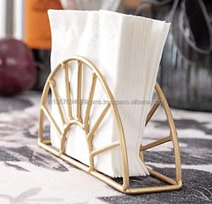 Classical Style Wedding Tissues Holder Decorative Napkin Stand Iron <b>Wire</b> Customized With Gold Powder Coated Finished - Product Image 3