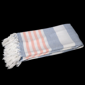 ผ้าขนหนูชายหาดฟูต้าผ้าฝ้ายรีไซเคิลลายทางสีสันตามสั่ง หรูหรา ซึมซับน้ำได้ดี แห้งเร็ว ราคาโรงงานโดยตรง - Product Image 2