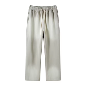 360G Spray Dyed Distressed Lightweight Canvas Mid Drawstring Closure <b>Men's</b> Long <b>Pants</b> Faded Wash Vintage Casual Trousers Unisex - Product Image 1