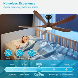 Moderno motore a corrente continua da 62 pollici telecomando per ventilatore da soffitto in legno massello 5 pale per interni/esterni per cortili camere da letto case coloniche - Product Image 1
