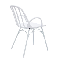Chaise de salle à manger moderne en plastique avec pieds en métal, accoudoirs en PP, chaise d'appoint pour restaurant, hôtel, école et salon