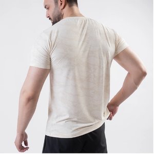 Custom OEM <b>Men</b> Slim Fit Washed Beige T-Shirt Vintage Subtle Marble Print Plain Cotton Jersey <b>Half</b> <b>Sleeve</b> Casual Tees Bulk - Product Image 5