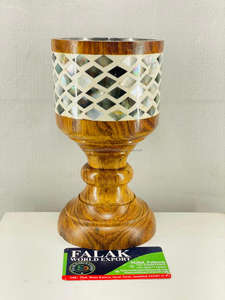 Bakhoor Burner Wood and Mop Design Inlaid New Festive Special Multi Purpose Arabic Incense Holder <b>Candle</b> Stand By FWE - Product Image 5