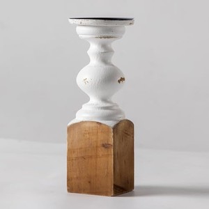 Portavelas de Madera de Acacia, Estilo Huracán, Minimalista, Cuadrado, Color Blanco Lavado, Diseño Geométrico Moderno, Decoración Hecha a Mano para el Hogar - Product Image 4