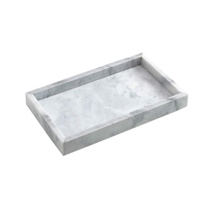 Plateau de service rectangulaire élégant en marbre naturel, design moderne, écologique, accessoire de rangement pour mariage et décoration intérieure, personnalisable - Product Image 2