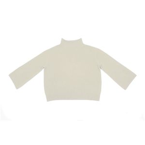 Jersey de moda para mujer, cuello alto, manga larga, tejido de punto fino, colocación de logotipo frontal, ODM OEM, holgado para otoño - Product Image 1