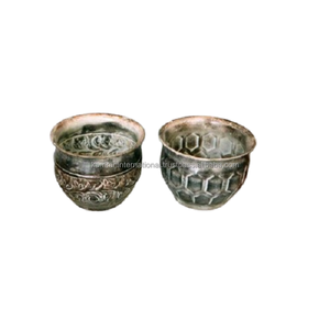 Lot de 2 jardinières à fleurs en métal poli miroir pour accessoires de pot floral décoratif de jardin de restaurant - Product Image 5