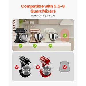"8 Qt <b>Stand</b> Mixer with Tilt Head Oval Slide <b>Pan</b> PTFE Feet 15.7 X 11.1 Inch Kitchen Storage Solution" - Product Image 3