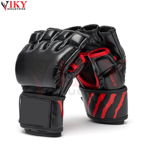 Gants de MMA de protection des mains, qualité supérieure, modèle le plus récent, noir et rouge, avec protection des poignets, pour grappling, sparring et boxe - Product Image 1