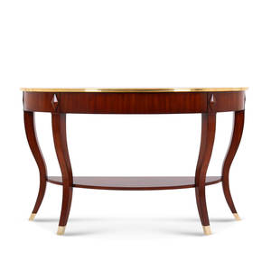 Mesa Consola Clásica de Lujo, Madera de Caoba Sólida, Diseño Europeo Antiguo, Mueble para Sala de Estar, Entrada, Hotel o Apartamento - Product Image 1