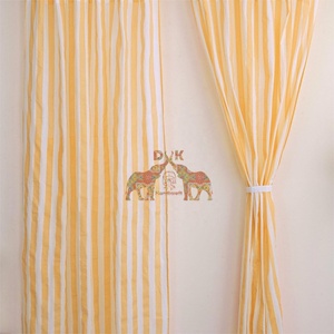 Cortinas de Algodón Clásicas con Estampado de Rayas de Calidad Premium para Ventanas Grandes y Puertas Corredizas de Vidrio - Product Image 5