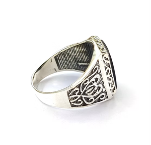 High Grade <b>Black</b> Onyx Vintage 925 Silver Unisex Statement <b>Ring</b> Everyday Wear Perfect Occasional Gift - Product Image 3