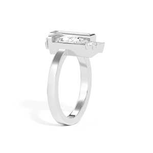 Custom Pear Baguette Cut Lab Diamond Geometric Statement <b>Ring</b> 14K 18K Solid <b>Gold</b> Modern Trendy <b>Cocktail</b> Jewelry Band Manufacture - Product Image 4