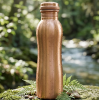 Gourde en cuivre pur massif à corps incurvé, capacité 1L, vente en gros directe usine, idéale pour la randonnée en extérieur