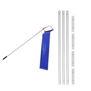Rastrello da Neve Leggero con Lama in Alluminio da 17 Pollici e Ruote Raschiatrici Regolabili da 4,1-17,2 Piedi per Rimozione Efficiente della Neve - Product Image 1