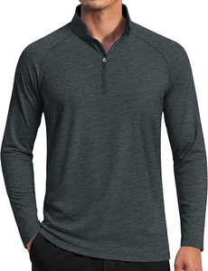 Camiseta Deportiva Personalizada para Hombre con Cuello Alto y Cierre de Cremallera |   100% Poliéster Transpirable de Secado Rápido |   Ropa Deportiva para Deportes de Invierno al Aire Libre - Product Image 2