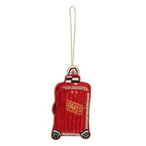 Ornement de Noël personnalisé en velours et satin brodé de perles, avec motifs de chameau, renne, mouton, cheval, alphabets et logo personnalisé - Product Image 4
