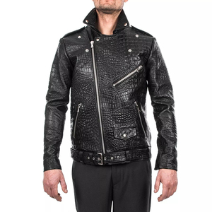 Veste d'hiver rétro unisexe ELITE CRAFT INDUSTRY noire 100% cuir, broderie personnalisée, respirante, col montant, fermeture éclair - Product Image 4