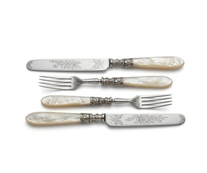 Luxury Stainless Steel Serving Spoon Set Elegant Mother Of Pearl <b>Handle</b> Cutlery Flatware For Home Hotel Gift Home Restaurant Use - Product Image 3