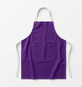 Delantal de Algodón Morado con Bolsillo para Uso en Restaurantes y Bares, Uniforme Unisex para Camareros, Tejido - Product Image 1