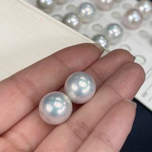 Boucles d'oreilles en perles d'eau douce Edison de 13-15 mm, grosses perles, forme originale, or 18 carats, lumière extrêmement intense, produit cool - Product Image 1