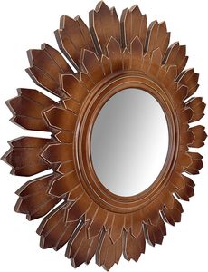 Vintage Sunburst <b>Round</b> <b>Wall</b> <b>Mirror</b> Decorative Wooden Frame Accent <b>Mirror</b> for Living Room Bedroom Entryway - Product Image 3