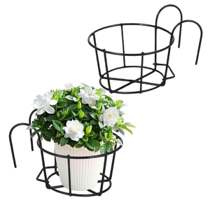Nouveaux pots à fleurs décoratifs élégants pour jardin, support mural en métal, 2 pièces en gros - Product Image 5